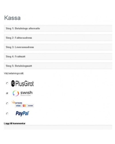 Swish payment module swedish and english